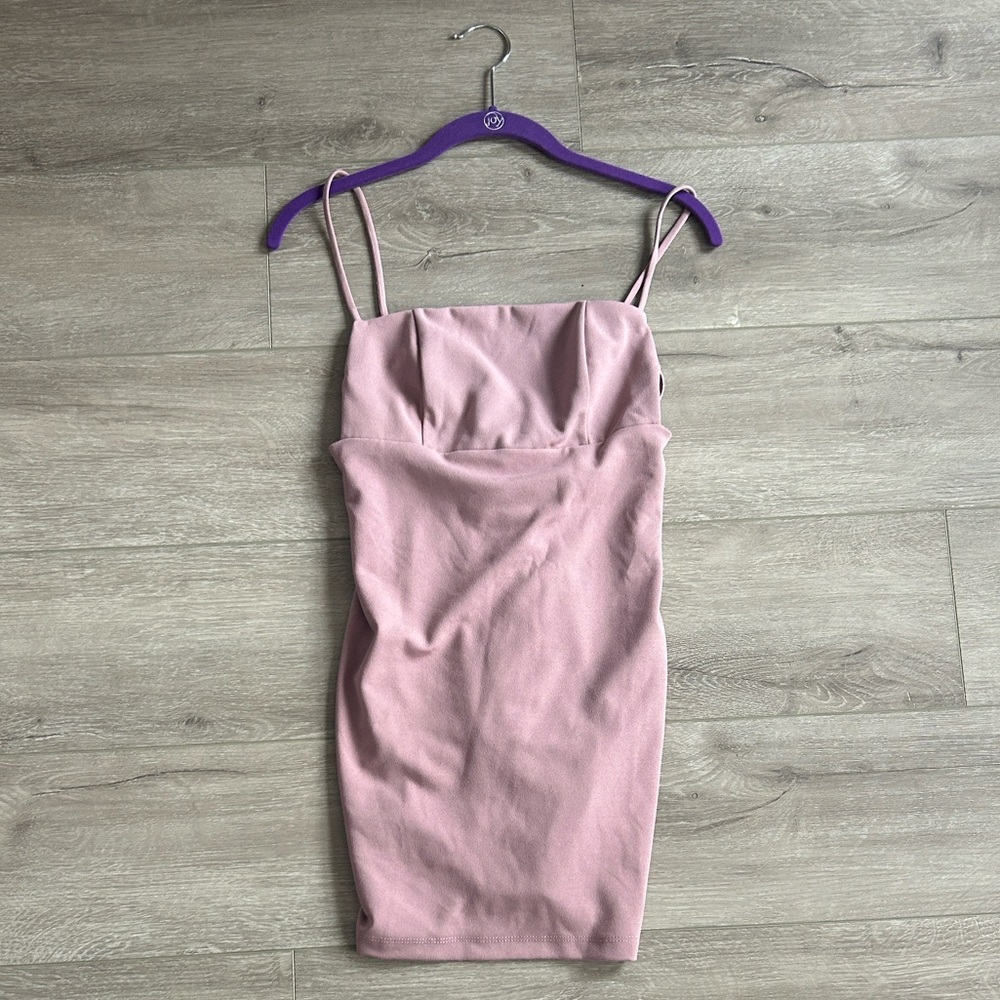 Olia Mauve Dress with Straps Mini Dress Size Medium